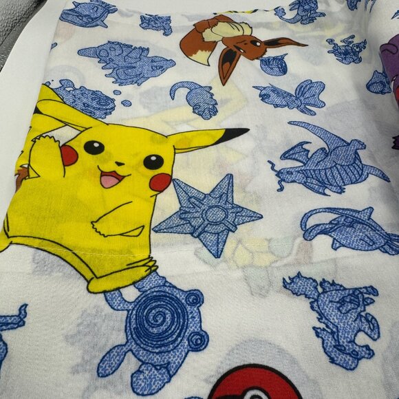 Vintage Pokemon Themed Cotton Window Valance With Psyduck & Pikachu Print - Picture 6 of 7